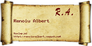 Renoiu Albert névjegykártya